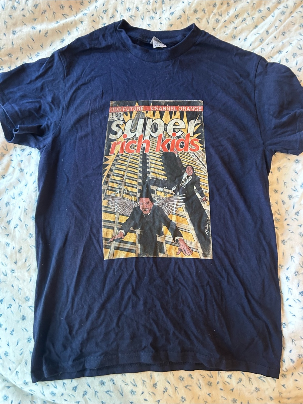Gildan Navy 'Super Rich Kids' Frank Ocean Graphic Tee